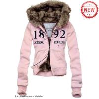 dames abercrombie fitch fur hooded outwear zip 1892 lichtrood Kleren Online mhekp127